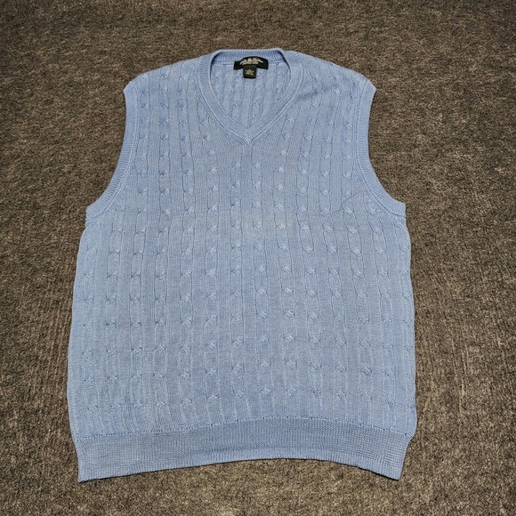 Brooks Brothers Other - Brooks Brothers Country Club Cable Knit Sweater Vest Light Blue Large Preppy